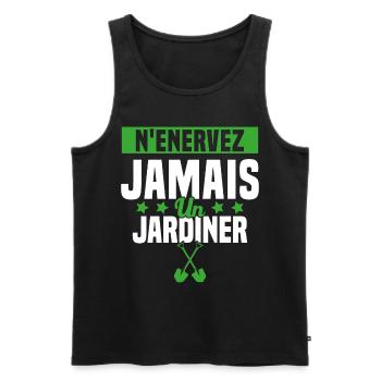 N'enervez Jamais Un Jardinier Jardin - Débardeur bio Premium Homme - noir - Devant - Michal (187cm)