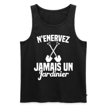 N'enervez Jamais Un Jardinier Jardin - Débardeur bio Premium Homme - noir - Devant - Michal (187cm)