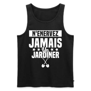 N'enervez Jamais Un Jardinier Jardin - Débardeur bio Premium Homme - noir - Devant - Michal (187cm)