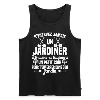N'Énervez Jamais Un Jardinier Jardin Jardinage - Débardeur bio Premium Homme - noir - Devant - AI Model Male 178 light (178cm)