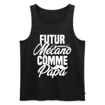 Futur mécano comme papa Cadeau futur mécano - Débardeur bio Premium Homme - noir - Devant - AI Model Male 178 light (178cm)