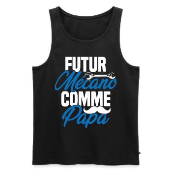 Futur mécano comme papa Cadeau futur mécano - Débardeur bio Premium Homme - noir - Devant - AI Model Male 178 light (178cm)