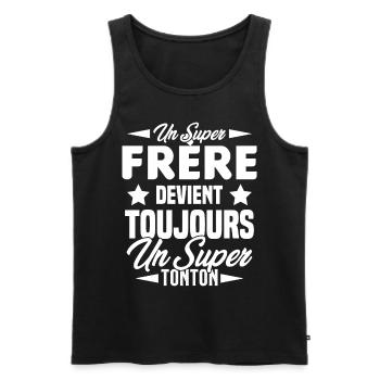Un super frère devient toujours un Super Tonton - Débardeur bio Premium Homme - noir - Devant - Michal (187cm)
