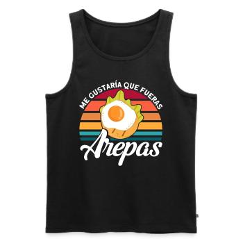 Gourmands Arepas Colombien Arepa Geshe - Débardeur bio Premium Homme - noir - Devant - Michal (187cm)