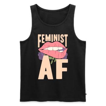 Égalité féministe des genres F - Débardeur bio Premium Homme - noir - Devant - Michal (187cm)