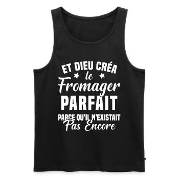 Fromager cadeau drôle fromage fromagerie - Débardeur bio Premium Homme - noir - Devant - Michal (187cm)