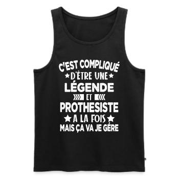 Légende et PROTHESISTE Cadeau Humour - Débardeur bio Premium Homme - noir - Devant - Michal (187cm)