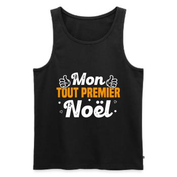 Body Mon Tout Premier Noël - cadeau noel - Débardeur bio Premium Homme - noir - Devant - AI Model Male 178 light (178cm)