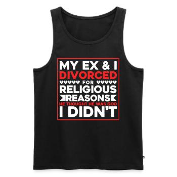 Ex-partenaire Dissolution du mariage Divorce Cadeau - Débardeur bio Premium Homme - noir - Devant - Michal (187cm)