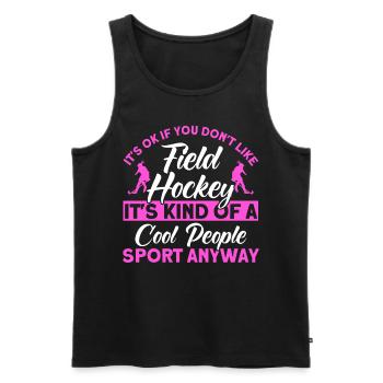Sports d’équipe Hockey sur gazon Jeu de hockey sur gazon Gesch - Débardeur bio Premium Homme - noir - Devant - Michal (187cm)