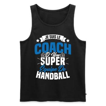 Je Suis Le Coach D'une Super Équipe De Handball - Débardeur bio Premium Homme - noir - Devant - Michal (187cm)