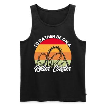 Wooden Roller Coaster Roller Coaster Theme Park Cadeau - Débardeur bio Premium Homme - noir - Devant - Michal (187cm)
