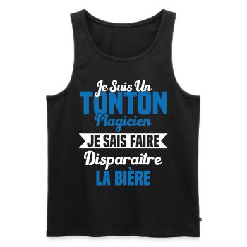 Tonton Magicien Apéro Drôle Bière - Débardeur bio Premium Homme - noir - Devant - Michal (187cm)