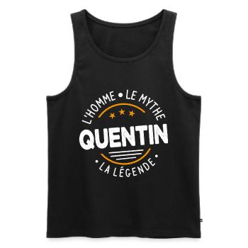 Quentin L'Homme Le Mythe La Légende Cadeau Humour - Débardeur bio Premium Homme - noir - Devant - Michal (187cm)