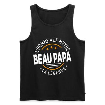 Beau-papa L'homme Le Mythe La Légende Cadeau - Débardeur bio Premium Homme - noir - Devant - Michal (187cm)