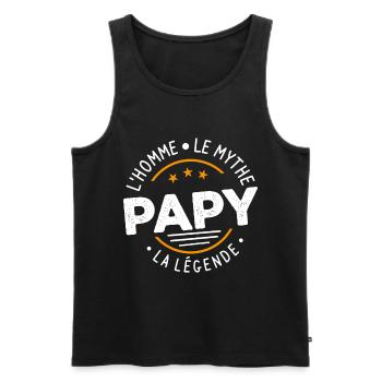 Grand-Père Papy l'Homme le Mythe la Légende - Débardeur bio Premium Homme - noir - Devant - Michal (187cm)