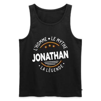 Jonathan L'Homme Le Mythe La Légende Cadeau Humour - Débardeur bio Premium Homme - noir - Devant - AI Model Male 178 light (178cm)