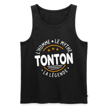 Tonton l'homme le mythe la légende Cadeau Tonton - Débardeur bio Premium Homme - noir - Devant - Michal (187cm)