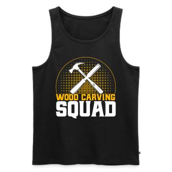 Schreiner Holzschnitzerei Holzbearbeitung Geschenk - Männer Premium Bio Tank Top - Schwarz - Vorne - Michal (187cm)