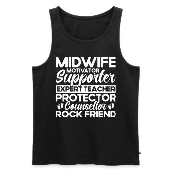 Midwife LD Work Obstetrician Gift - Men's Premium Organic Tank Top - black - Front - Michal (187cm)