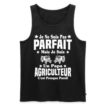 Pas Parfait Mais Je suis un Papa Agriculteur Cool - Débardeur bio Premium Homme - noir - Devant - Michal (187cm)