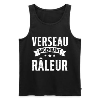 Verseau ascendant râleur cadeau humour signe - Débardeur bio Premium Homme - noir - Devant - Michal (187cm)