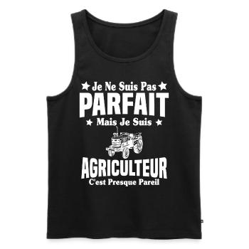 Pas parfait mais je suis un papa agriculteur Cool - Débardeur bio Premium Homme - noir - Devant - Michal (187cm)