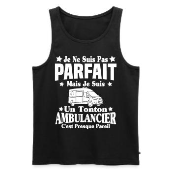 Pas parfait mais je suis un Tonton Ambulancier - Débardeur bio Premium Homme - noir - Devant - Michal (187cm)