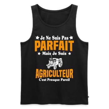 Pas parfait mais je suis un papa agriculteur Cool - Débardeur bio Premium Homme - noir - Devant - Michal (187cm)