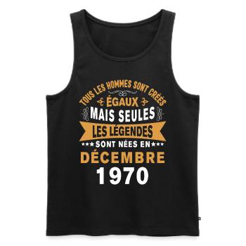 Les légendes sont nées en Décembre 1970 Cadeau - Débardeur bio Premium Homme - noir - Devant - Michal (187cm)