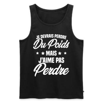 Je devrais perdre du poids mais j'aime pas perdre - Débardeur bio Premium Homme - noir - Devant - Michal (187cm)