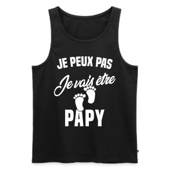 Je Peux Pas Je Vais Être Papy Cadeau Grand-père - Débardeur bio Premium Homme - noir - Devant - Michal (187cm)