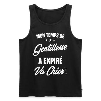 Mon temps de gentillesse a expiré Humour - Débardeur bio Premium Homme - noir - Devant - Michal (187cm)