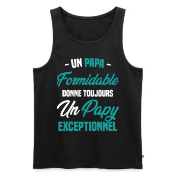 Papa Formidable Donne Toujours Papy Exceptionnel - Débardeur bio Premium Homme - noir - Devant - Michal (187cm)