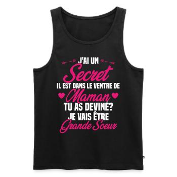 Tu as deviné je vais être grande soeur Humour - Débardeur bio Premium Homme - noir - Devant - Michal (187cm)