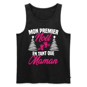 Mon Premier Noël en Tant que Maman - Débardeur bio Premium Homme - noir - Devant - Michal (187cm)