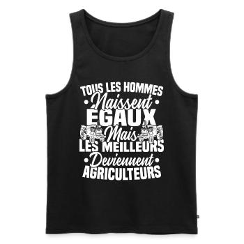 Humour Agricole Meilleur Agriculteur Homme - Débardeur bio Premium Homme - noir - Devant - Michal (187cm)