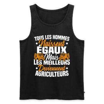 Humour Agricole Meilleur Agriculteur Homme - Débardeur bio Premium Homme - noir - Devant - Michal (187cm)