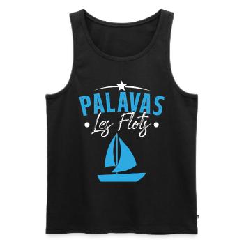 palavas les flots bateau herault cadeau - Débardeur bio Premium Homme - noir - Devant - Michal (187cm)