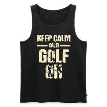 Play Golf Golfer Gift - Men's Premium Organic Tank Top - black - Front - AI Model Male 178 light (178cm)