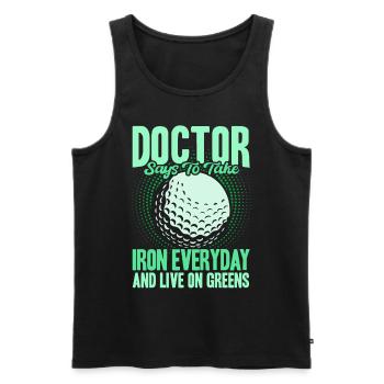 Play Golf Golfers Golf Course Gift - Men's Premium Organic Tank Top - black - Front - AI Model Male 178 light (178cm)