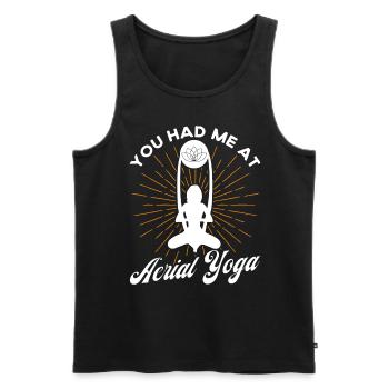 Aerial Yoga Aerial Silk Aerial Acrobats Gift - Men's Premium Organic Tank Top - black - Front - AI Model Male 178 light (178cm)