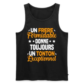Cadeau pour Frère / Oncle - Un Tonton Exceptionnel - Débardeur bio Premium Homme - noir - Devant - Michal (187cm)
