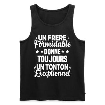 Cadeau pour Frère / Oncle - Un Tonton Exceptionnel - Débardeur bio Premium Homme - noir - Devant - Michal (187cm)