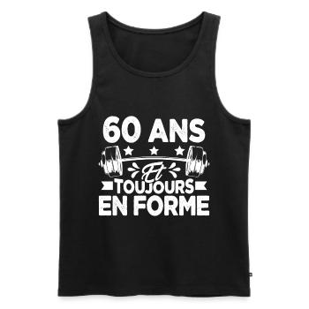 60 Ans et Toujours En Forme Gym Sport Muscu Cadeau - Débardeur bio Premium Homme - noir - Devant - Michal (187cm)
