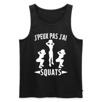 Je Peux Pas J'ai Squats Cadeau Gym - Débardeur bio Premium Homme - noir - Devant - Michal (187cm)