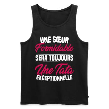 Une sœur formidable donne une tata exceptionnelle - Débardeur bio Premium Homme - noir - Devant - Michal (187cm)