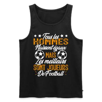 les hommes sont les meilleurs joueurs de football - Débardeur bio Premium Homme - noir - Devant - Michal (187cm)