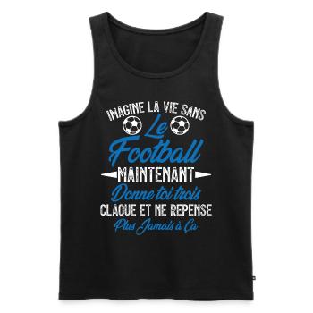 imagine la vie sans le football - humour - Débardeur bio Premium Homme - noir - Devant - AI Model Male 178 light (178cm)