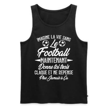 imagine la vie sans le football - humour - Débardeur bio Premium Homme - noir - Devant - AI Model Male 178 light (178cm)